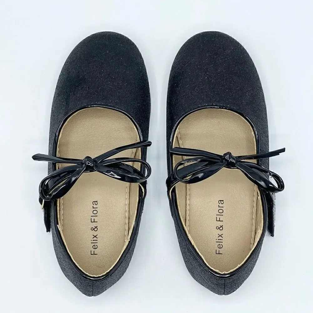 Felix & Flora black glitter slip on dress shoes - Kids 11